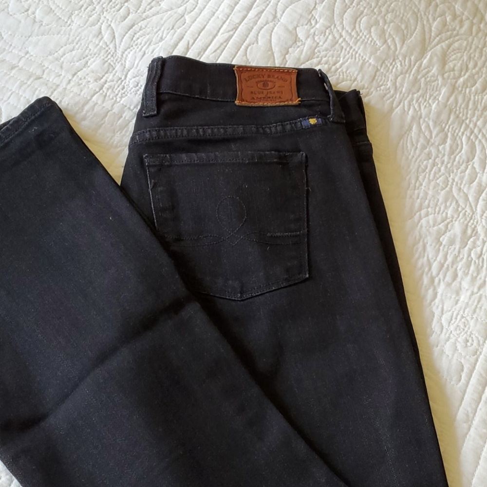 Lucky Brand Sofia Boot Black Denim - Size 6/28